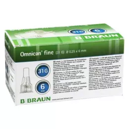 OMNICAN plona plunksninė kaniulė 31 G 0,25x6 mm, 100 vnt