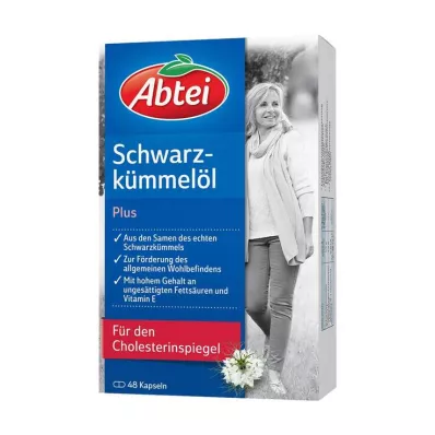 ABTEI Juodųjų kmynų aliejus Plus kapsulės, 48 kapsulės
