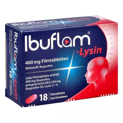 IBUFLAM-Lizinas 400 mg plėvele dengtos tabletės, 18 vnt