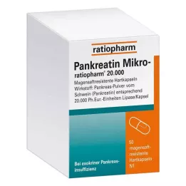 PANKREATIN Micro-ratio.20.000 skrandžio sulčių kietosios kapsulės, 50 vnt