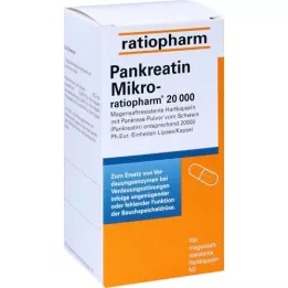 PANKREATIN Micro-ratio.20.000 skrandžio sulčių kietosios kapsulės, 100 vnt