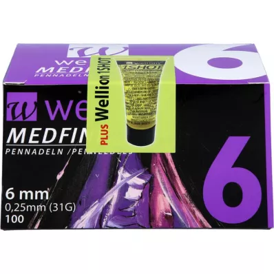 WELLION MEDFINE plius rašiklio adatos 6 mm, 100 vnt