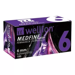 WELLION MEDFINE plius rašiklio adatos 6 mm, 100 vnt