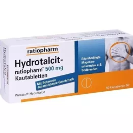 HYDROTALCIT-ratiopharm 500 mg kramtomosios tabletės, 50 vnt