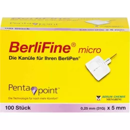 BERLIFINE mikro adatos 0,25x5 mm, 100 vnt