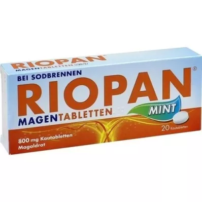 RIOPAN Skrandžio tabletės Mėtos 800 mg kramtomosios tabletės, 20 vnt