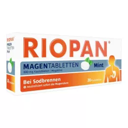 RIOPAN Skrandžio tabletės Mėtos 800 mg kramtomosios tabletės, 20 vnt