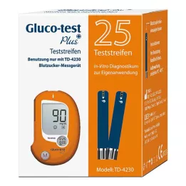 GLUCO TEST Plus gliukozės kiekio kraujyje nustatymo juostelės, 25 vnt