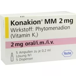 KONAKION MM 2 mg tirpalas, 5 vnt