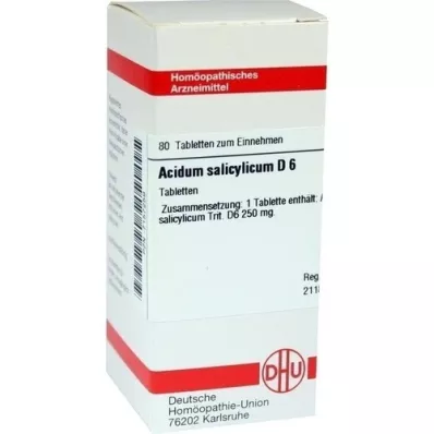 ACIDUM SALICYLICUM D 6 tabletės, 80 kapsulių