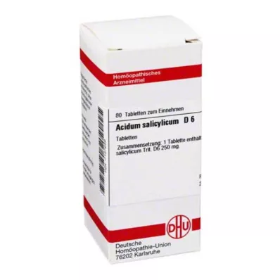 ACIDUM SALICYLICUM D 6 tabletės, 80 kapsulių