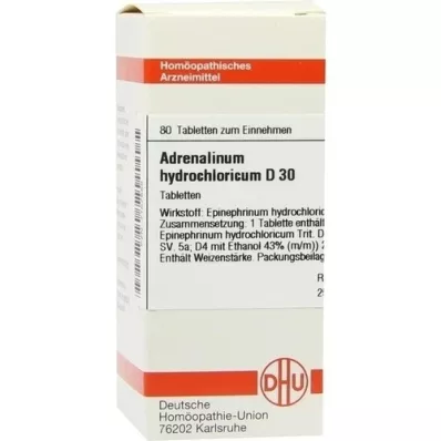 ADRENALINUM HYDROCHLORICUM D 30 tablečių, 80 kapsulių