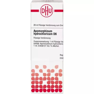 APOMORPHINUM HYDROCHLORICUM D 6 skiedinys, 20 ml