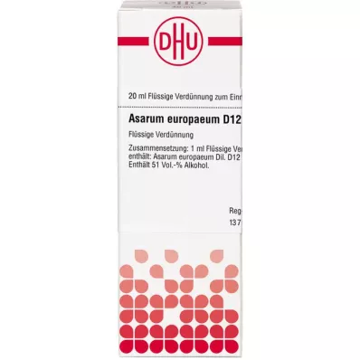 ASARUM EUROPAEUM D 12 skiedinys, 20 ml