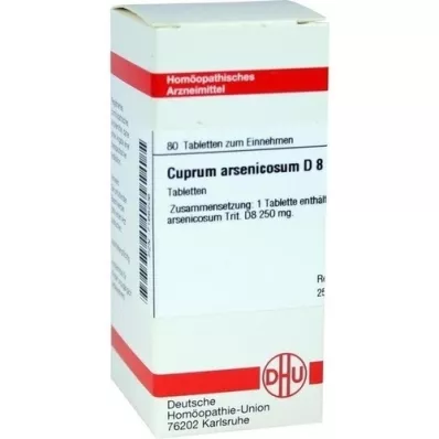 CUPRUM ARSENICOSUM D 8 tabletės, 80 kapsulių