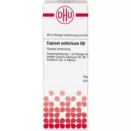 CUPRUM SULFURICUM D 6 skiedinys, 20 ml