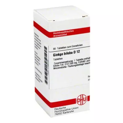 DHU Ginkgo biloba D 12 tablečių, 80 vnt