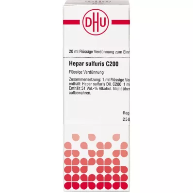 HEPAR SULFURIS C 200 skiedinys, 20 ml