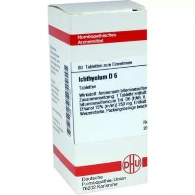 ICHTHYOLUM D 6 tabletės, 80 kapsulių