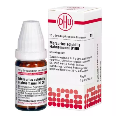 MERCURIUS SOLUBILIS Hahnemanni D 100 rutuliukų, 10 g