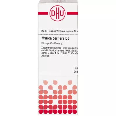MYRICA cerifera D 6 skiedinys, 20 ml