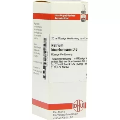 NATRIUM BICARBONICUM D 6 skiedinys, 20 ml