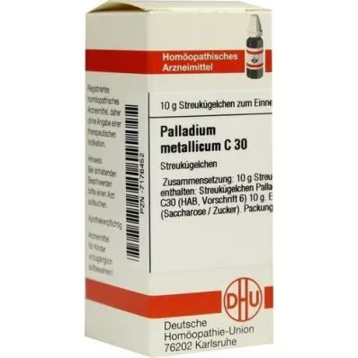 PALLADIUM METALLICUM C 30 rutuliukų, 10 g