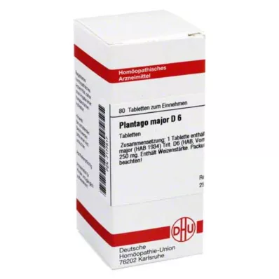 PLANTAGO MAJOR D 6 tabletės, 80 kapsulių