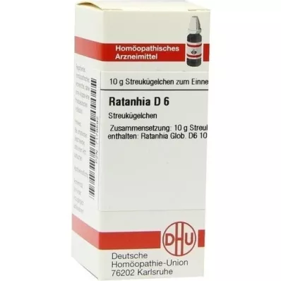 RATANHIA D 6 rutuliukai, 10 g