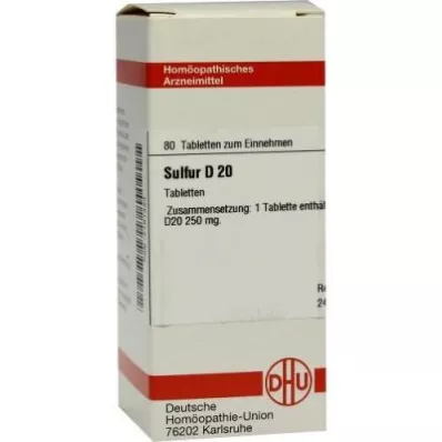 SULFUR D 20 tablečių, 80 kapsulių SULFUR D 20 tablečių, 80 kapsulių