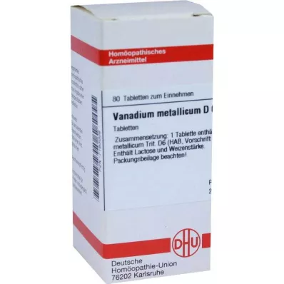 DHU Vanadium metallicum D 6 tabletės, 80 vnt