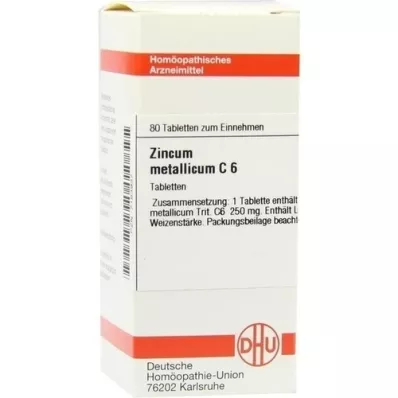 ZINCUM METALLICUM C 6 tabletės, 80 kapsulių