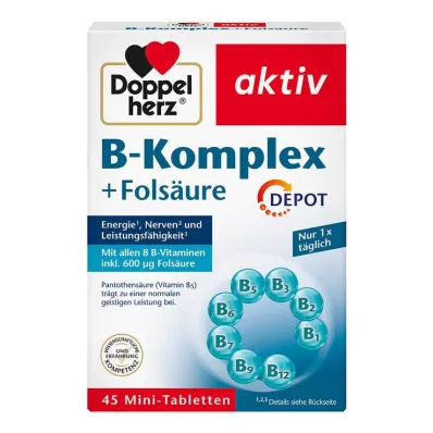 Doppelherz B kompleksas + folio rūgštis tabletės, 45 vnt