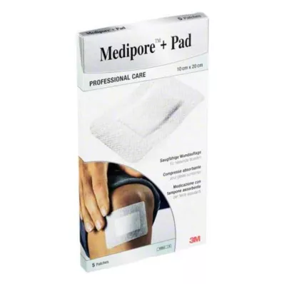MEDIPORE+Pad 3M 10x20cm 3570NP pleistrai, 5 vnt MEDIPORE+Pad 3M 10x20cm 3570NP pleistrai, 5 vnt