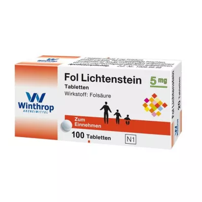Fol Lichtenstein 5 mg tabletės, 100 vnt Fol Lichtenstein 5 mg tabletės, 100 vnt