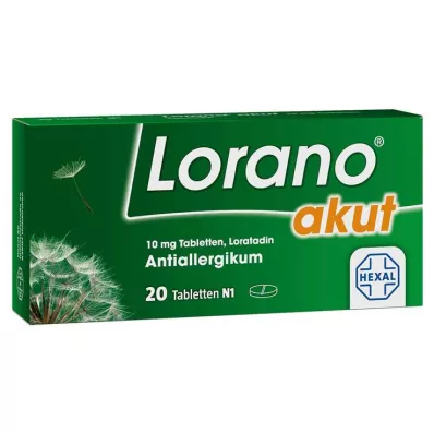 Lorano acute 10 mg tabletės, 20 vnt Lorano acute 10 mg tabletės, 20 vnt