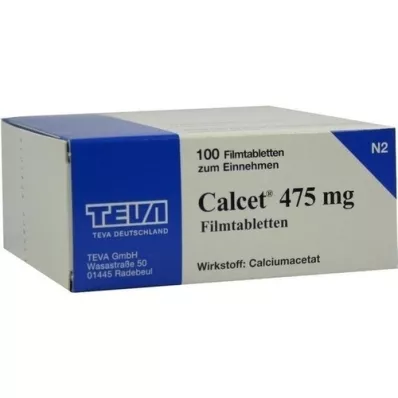 CALCET 475 mg plėvele dengtos tabletės, 100 vnt
