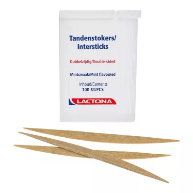 Dantų lazdelės Lactona Intersticks mėtinės dvipusės, 100 vnt Dantų lazdelės Lactona Intersticks mėtinės dvipusės, 100 vnt