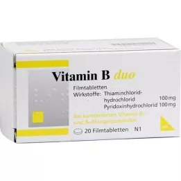 VITAMIN B DUO Plėvele dengtos tabletės, 20 vnt