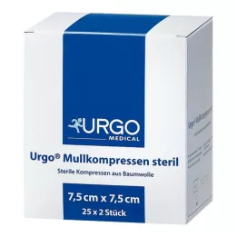 URGO MULLKOMPRESSEN 7,5x7,5 cm sterilūs, 25X2 vnt