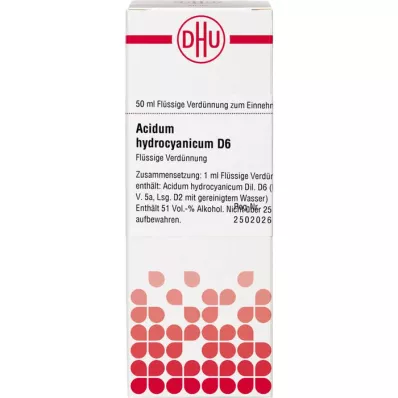 ACIDUM HYDROCYANICUM D 6 skiedinys, 50 ml