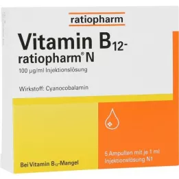 VITAMIN B12-RATIOPHARM N ampulės, 5X1 ml