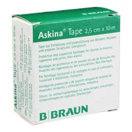 ASKINA Juosta Pfl.unelast.2,5 cmx10 m balta, 1 vnt