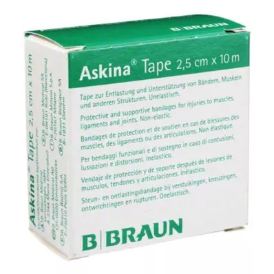 Askina Tape Plaster 10mx2,5cm baltas neelastingas, 1 vnt Askina Tape Plaster 10mx2,5cm baltas neelastingas, 1 vnt