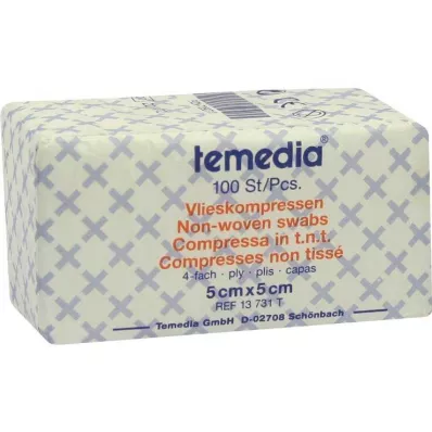 Vilnos kompresai 5x5 cm nesterilūs 4 kartus, 100 vnt Vilnos kompresai 5x5 cm nesterilūs 4 kartus, 100 vnt