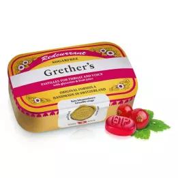 GRETHERS Raudonųjų serbentų + vitaminas C pastilės be cukraus, 110 g