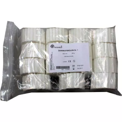 Dantų medvilnės ritinėliai 1 dydis 8mm skersmens, 300g
