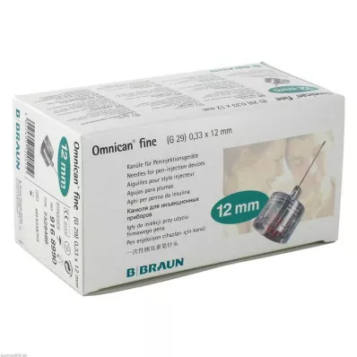 OMNICAN plona plunksnakočio adata 0,33x12 mm, 100 vnt