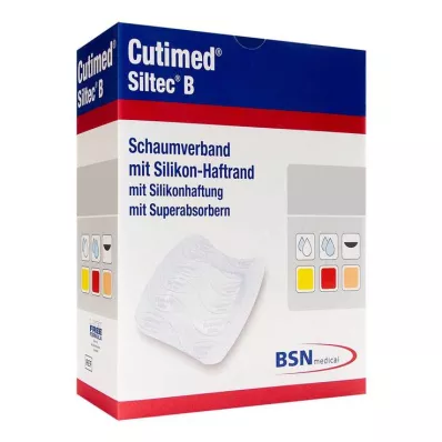 Cutimed Siltec B putplasčio tvarstis 7,5x7,5 cm su lipniu kraštu, 12 vnt