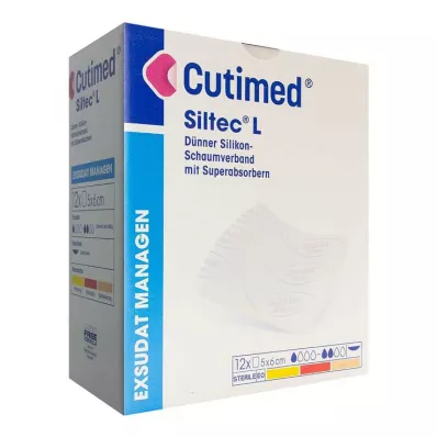 Cutimed Siltec L putplasčio padažas 5x6 cm dü.san.haf., 12 vnt